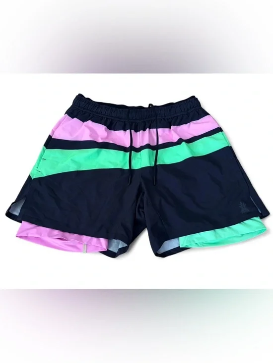 Chubbies Swim Trunks Men’s Small 5.5 Lined Stretch Retro Beach Shorts Black Pink - Picture 2 of 10
